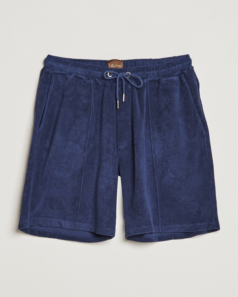 Men | Shorts | Stenströms | Terry Cotton Shorts Navy