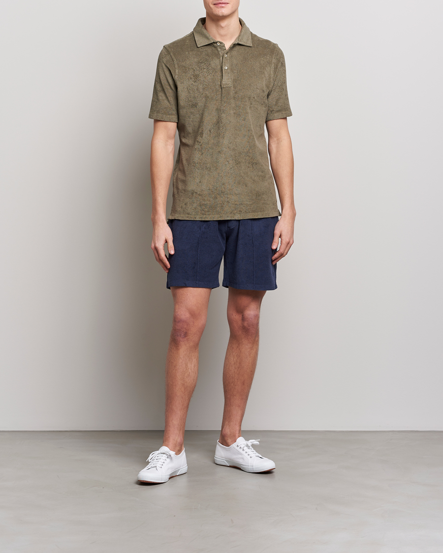 Men | Shorts | Stenströms | Terry Cotton Shorts Navy