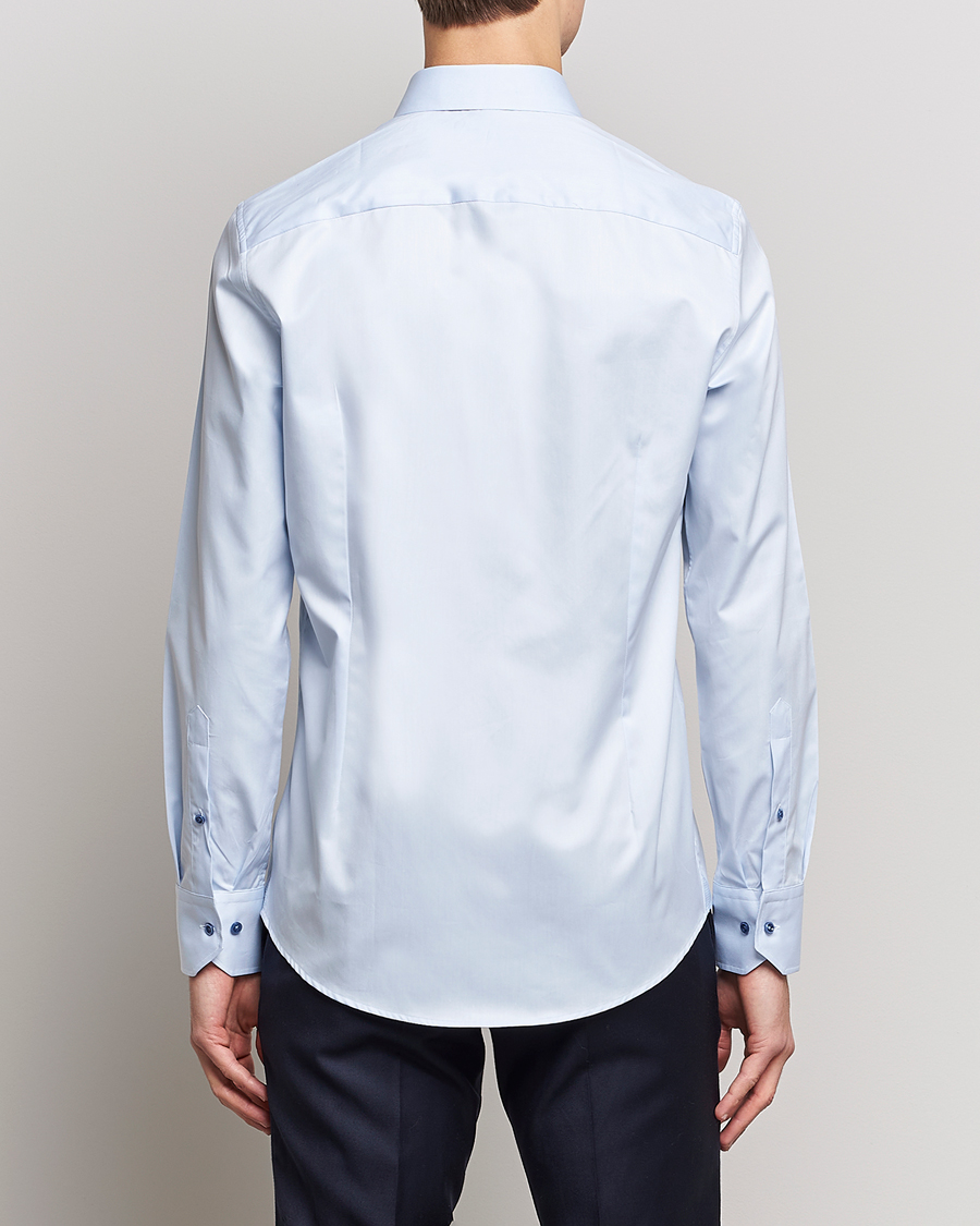 Men | Shirts | Stenströms | Slimline Cut Away Contrast Shirt Blue