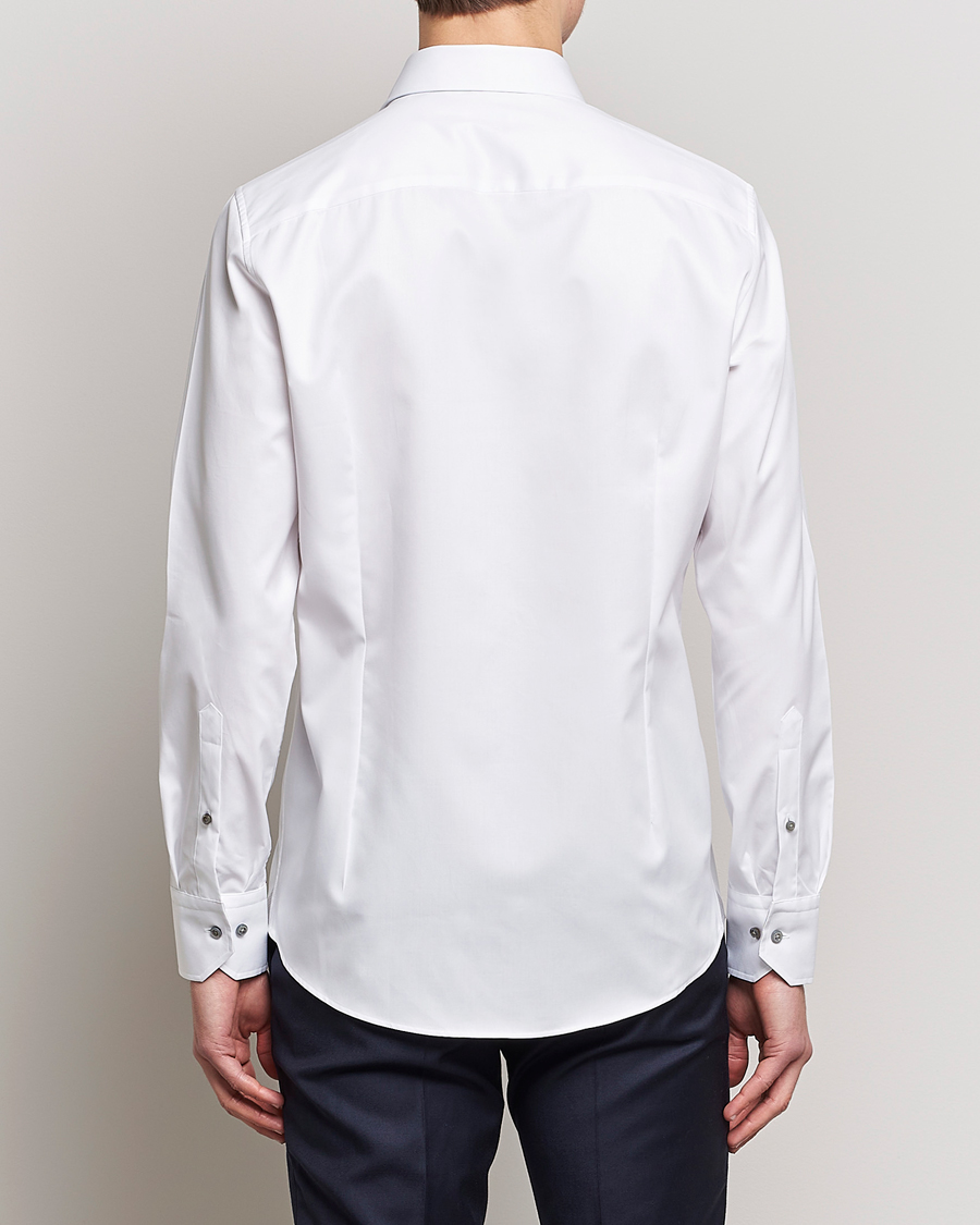 Men | Shirts | Stenströms | Slimline Cut Away Contrast Shirt White