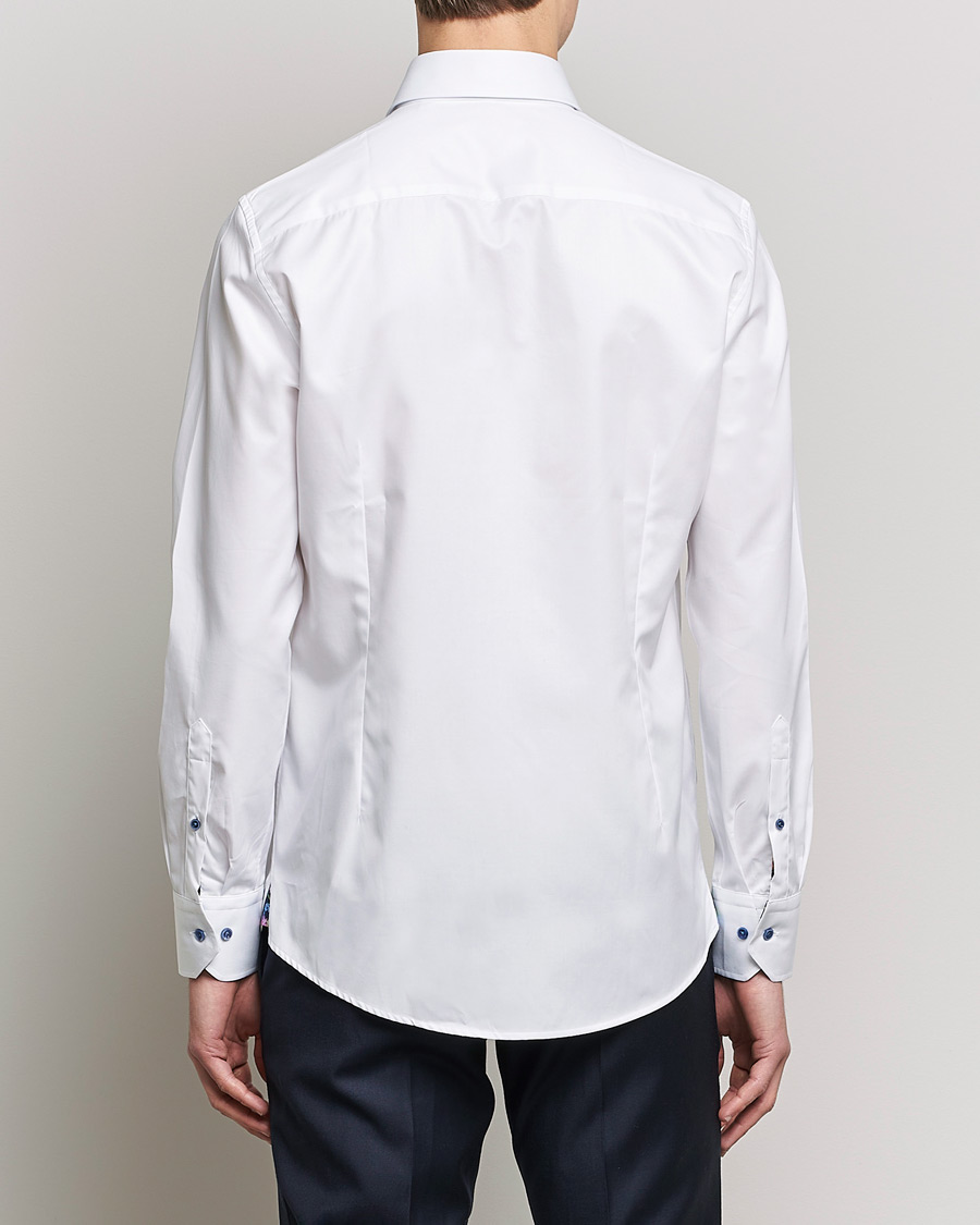 Men | Shirts | Stenströms | Slimline Cut Away Contrast Shirt White