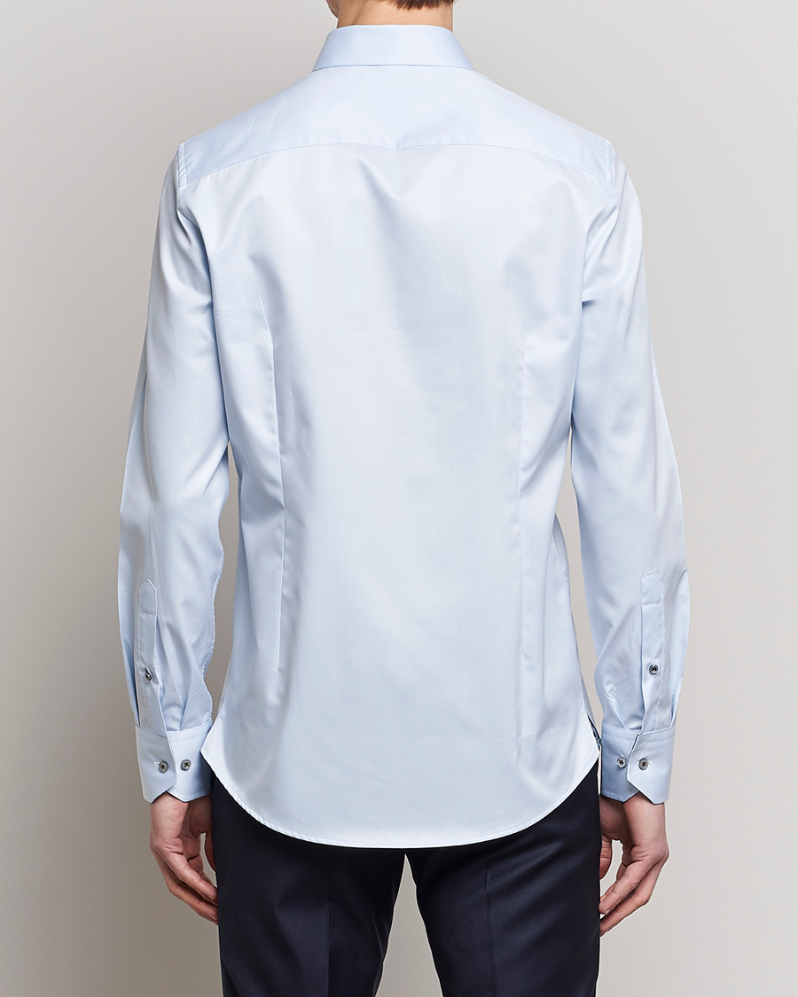 Men | Shirts | Stenströms | Slimline Cut Away Contrast Shirt Blue
