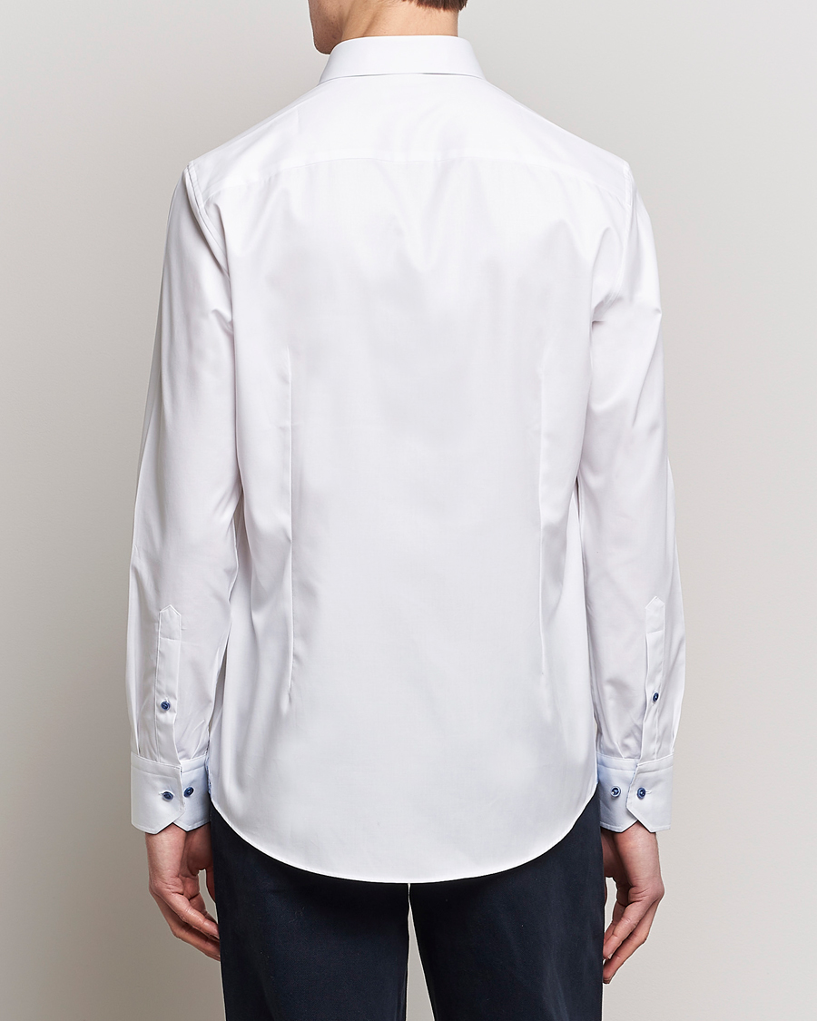 Men | Shirts | Stenströms | Slimline Cut Away Contrast Shirt White