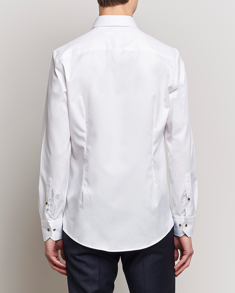 Men | Shirts | Stenströms | Slimline Cut Away Contrast Shirt White