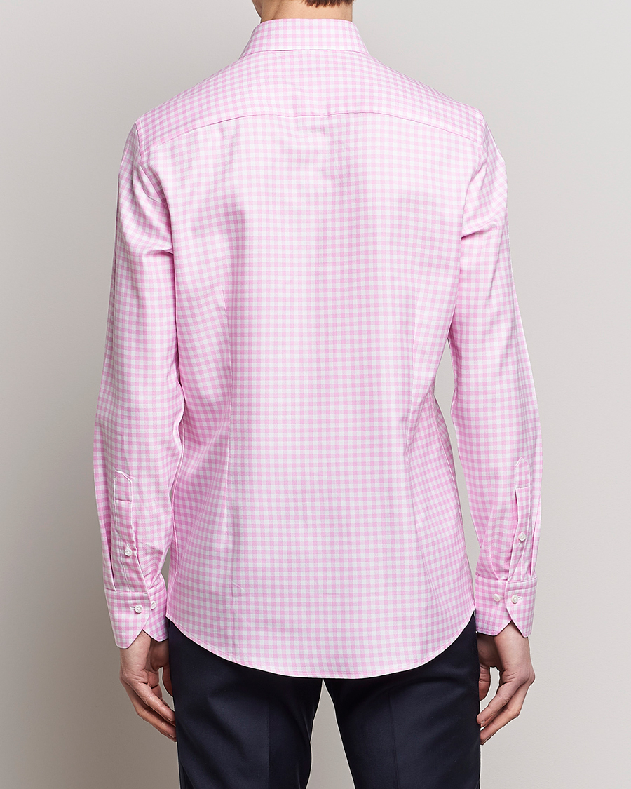 Men | Shirts | Stenströms | Slimline Checked Cut Away Shirt Pink