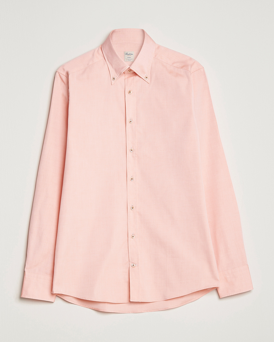 Men | Shirts | Stenströms | Slimline Button Down Pinpoint Oxford Shirt Orange