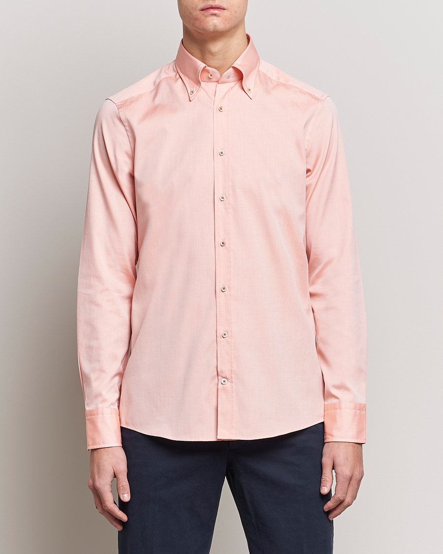 Men | Shirts | Stenströms | Slimline Button Down Pinpoint Oxford Shirt Orange