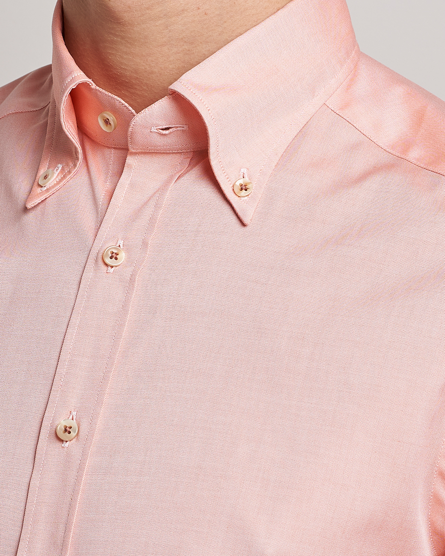 Men | Shirts | Stenströms | Slimline Button Down Pinpoint Oxford Shirt Orange