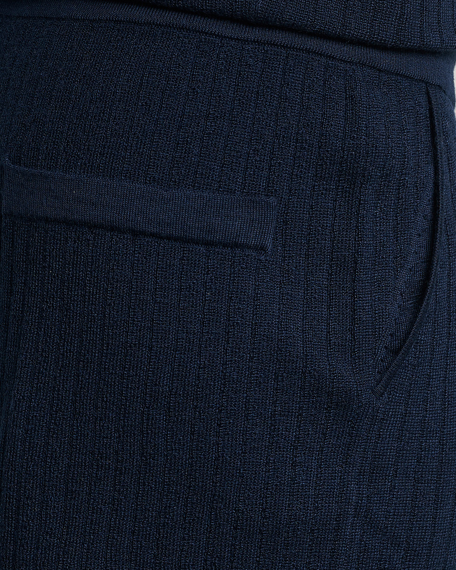 Men | Shorts | Stenströms | Merino/Lyocell Ribbed Shorts Navy