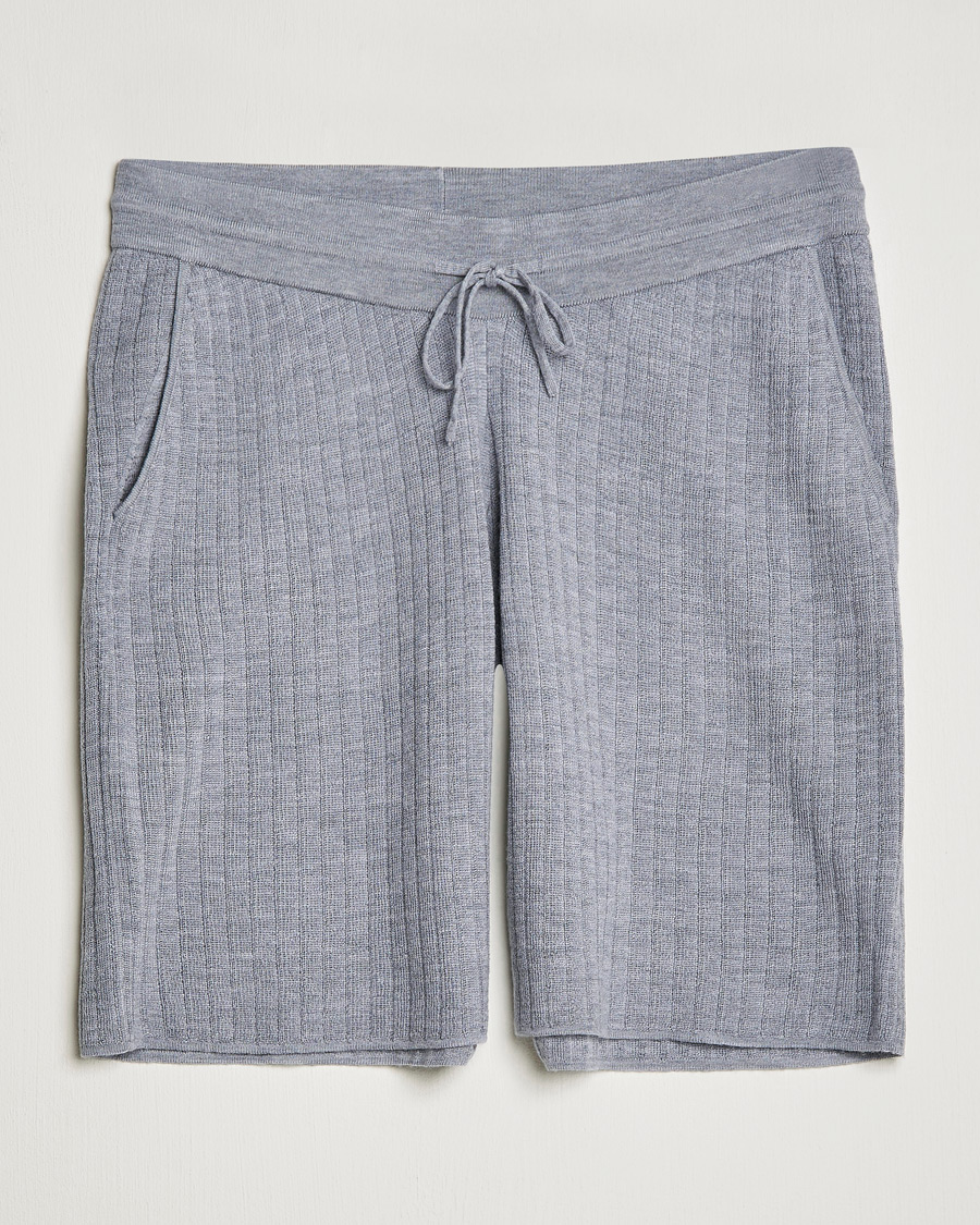 Men | Shorts | Stenströms | Merino/Lyocell Ribbed Shorts Grey