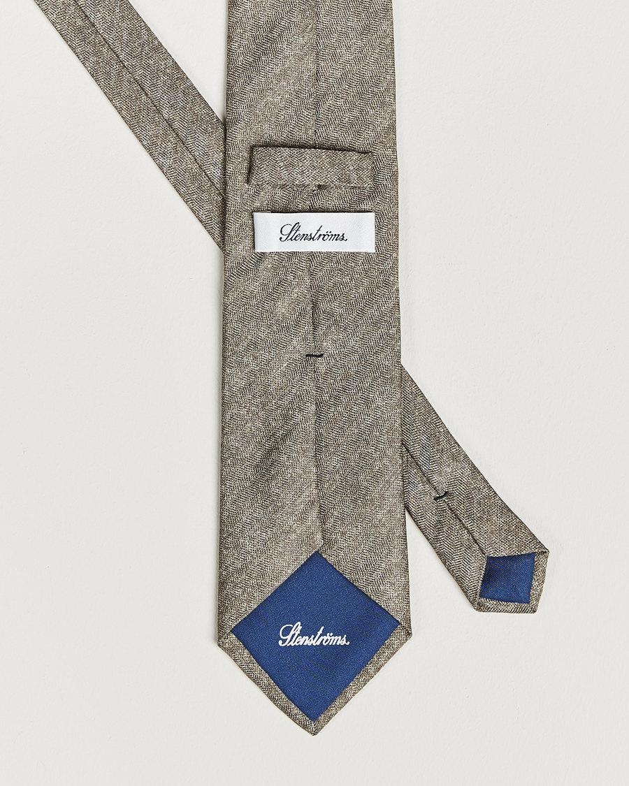 Men | Stenströms Silk/Linen Tie Light Brown | Stenströms | Silk/Linen Tie Light Brown