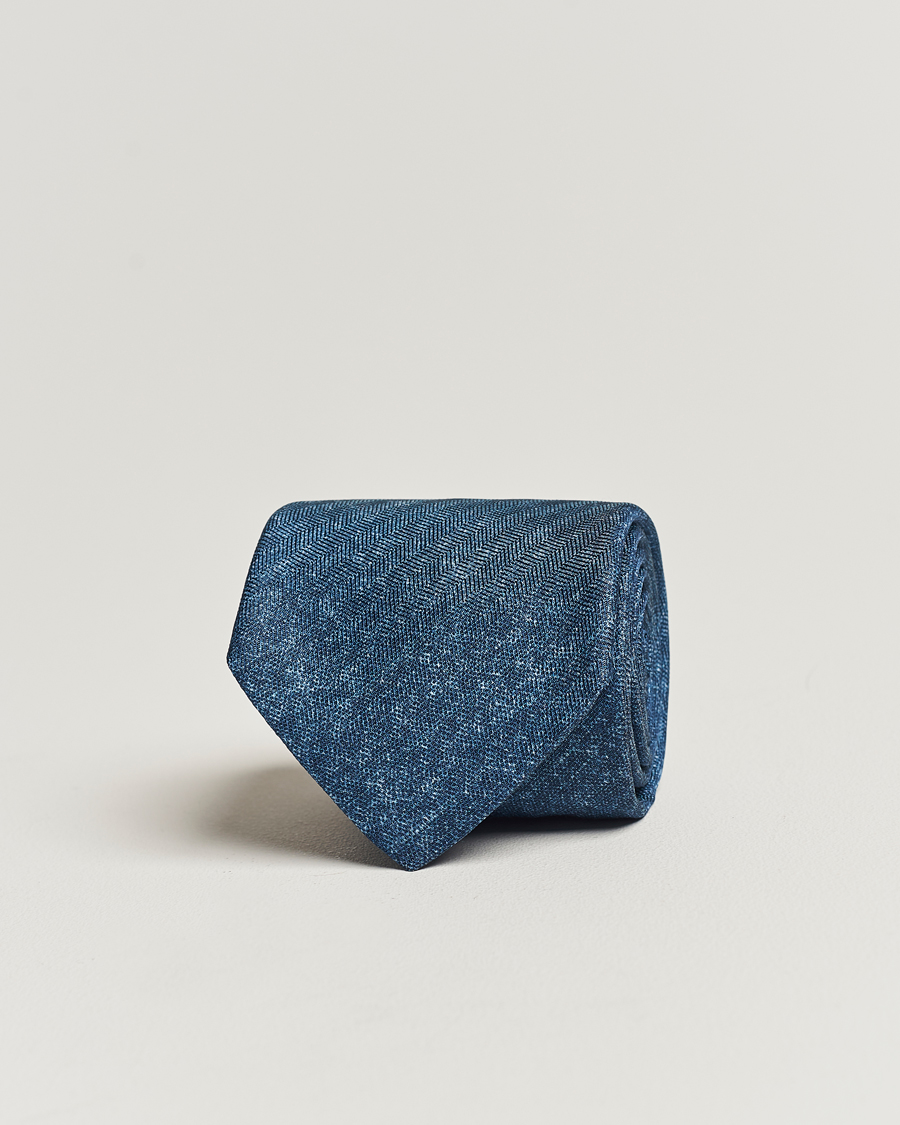 Men | Stenströms Silk/Linen Tie Navy | Stenströms | Silk/Linen Tie Navy