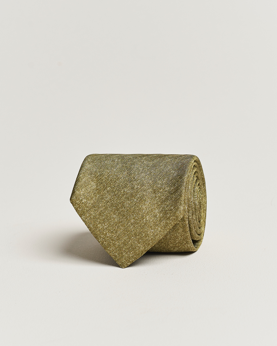 Men | Stenströms Silk/Linen Tie Green | Stenströms | Silk/Linen Tie Green