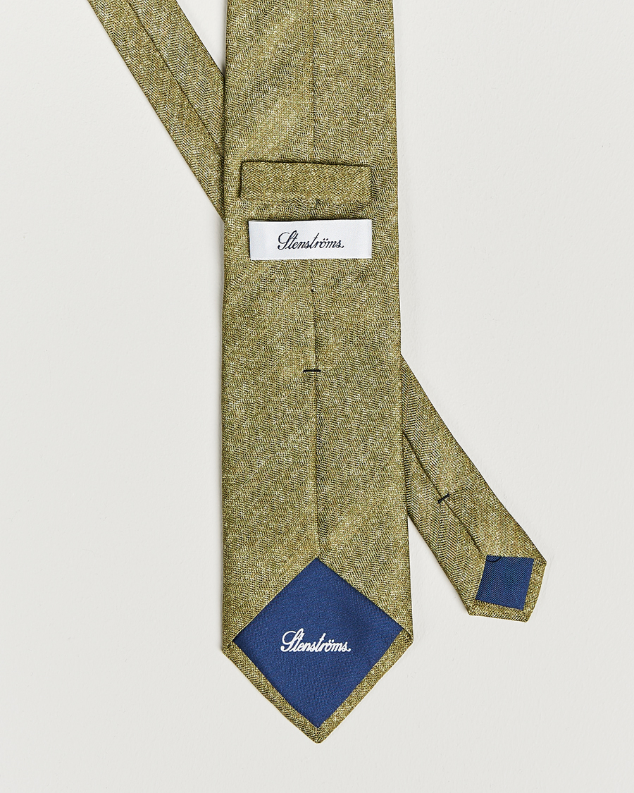 Men | Stenströms Silk/Linen Tie Green | Stenströms | Silk/Linen Tie Green
