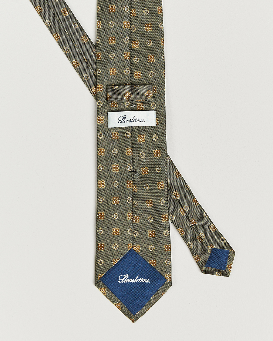 Men | Stenströms Printed Silk Tie Grey | Stenströms | Printed Silk Tie Grey