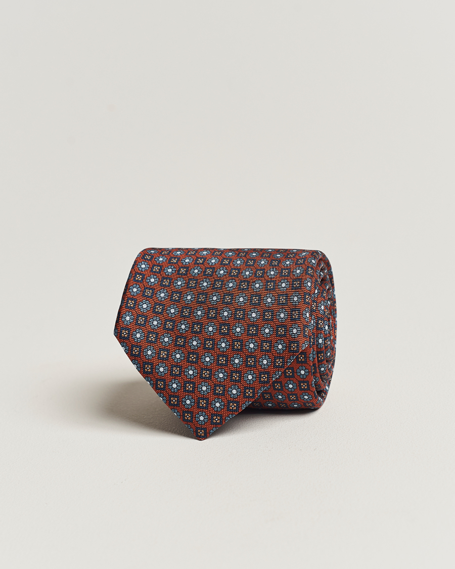 Men | Stenströms Printed Silk Tie Red | Stenströms | Printed Silk Tie Red