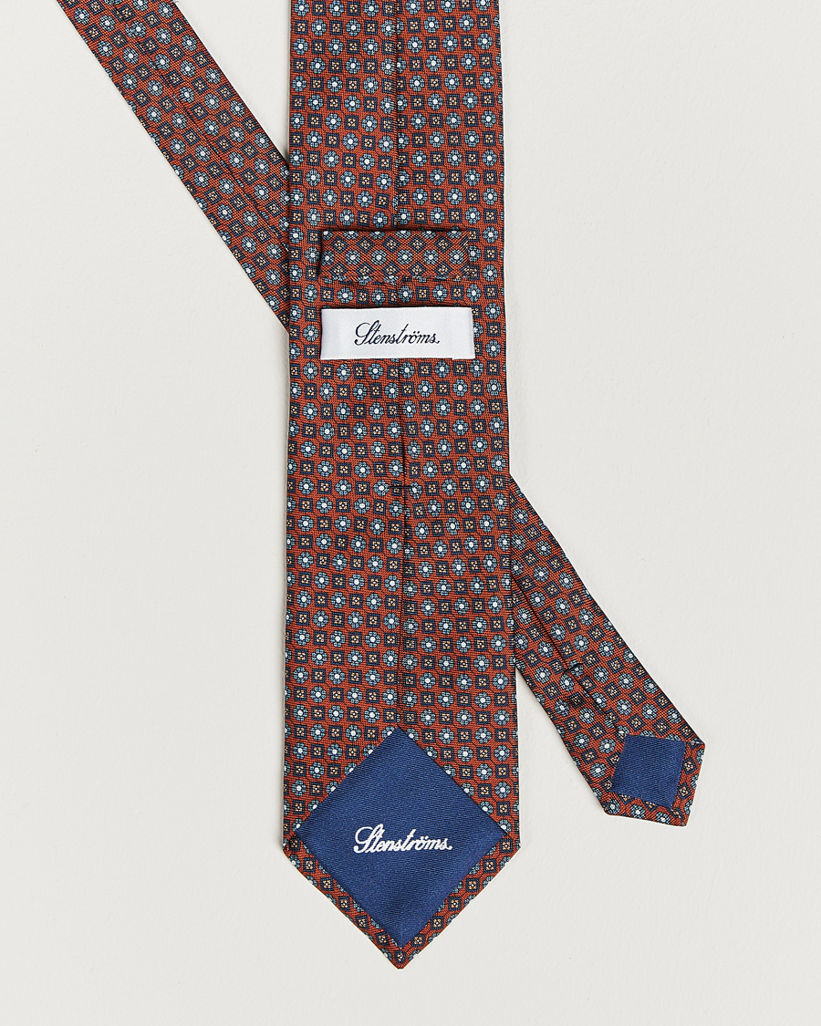 Men | Stenströms Printed Silk Tie Red | Stenströms | Printed Silk Tie Red