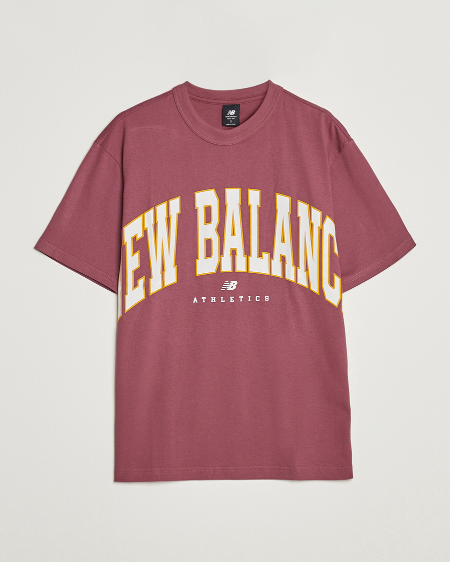 Men | T-Shirts | New Balance | Athletics Warped T-Shirt Washed Burgundy