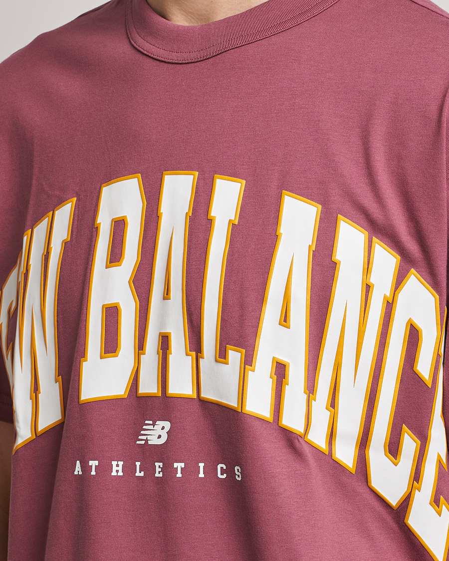 Men | T-Shirts | New Balance | Athletics Warped T-Shirt Washed Burgundy