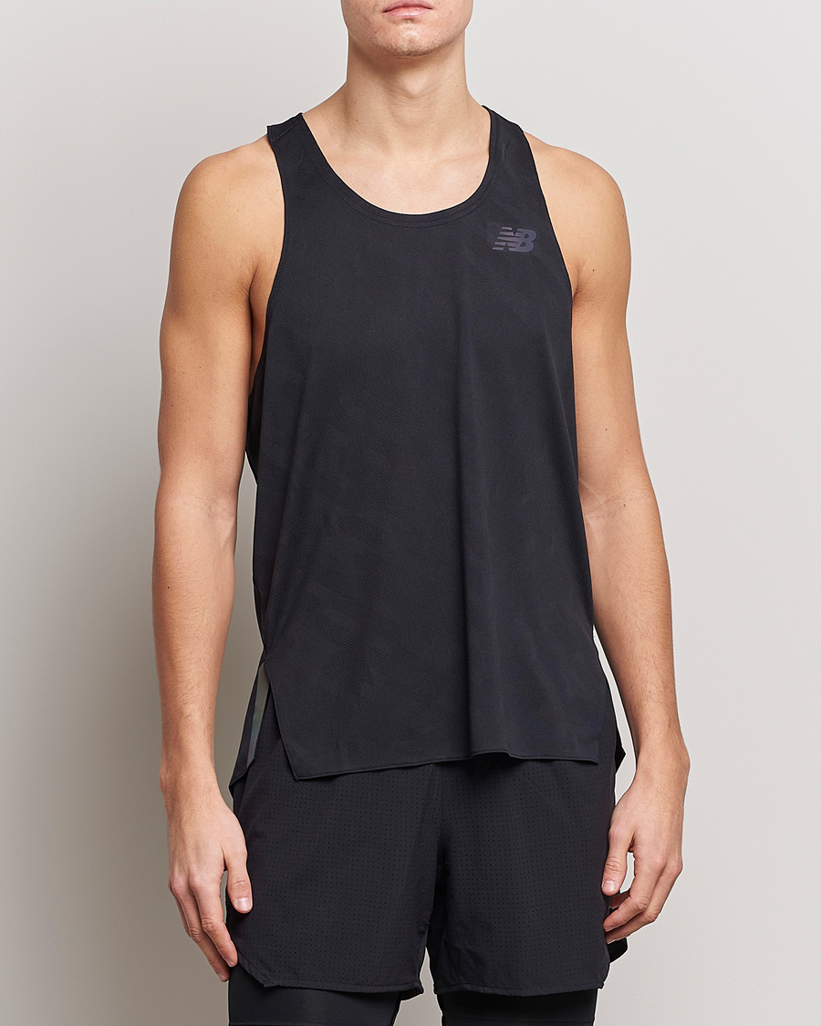 Men | Linen T-shirts | New Balance Running | Q Speed Jacquard Singlet Black
