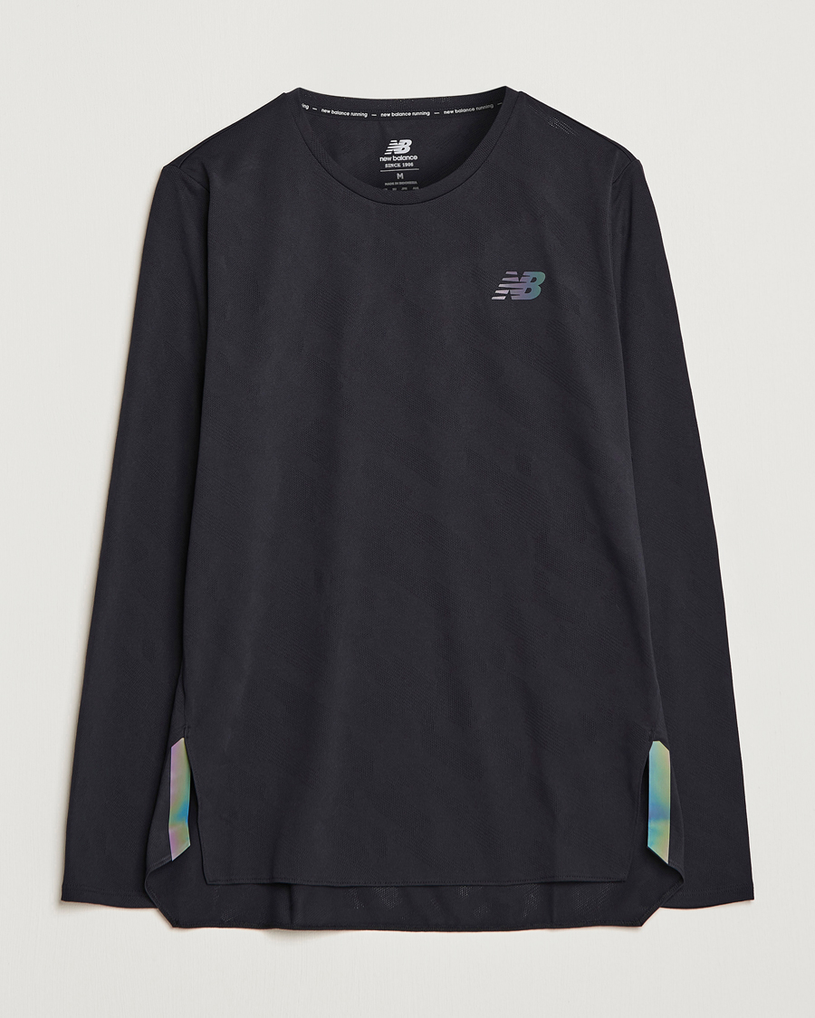 Men | T-Shirts | New Balance Running | Q Speed Jacquard Long Sleeve T-Shirt Black