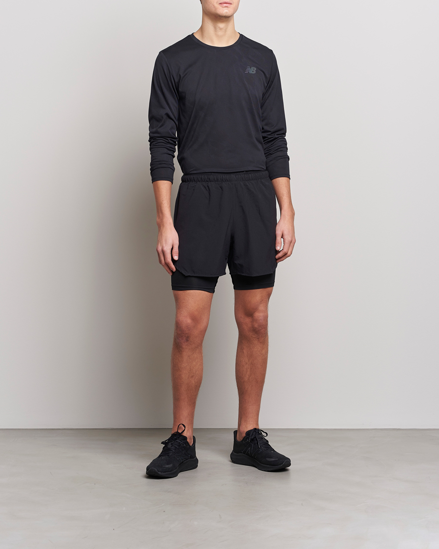 Men | T-Shirts | New Balance Running | Q Speed Jacquard Long Sleeve T-Shirt Black