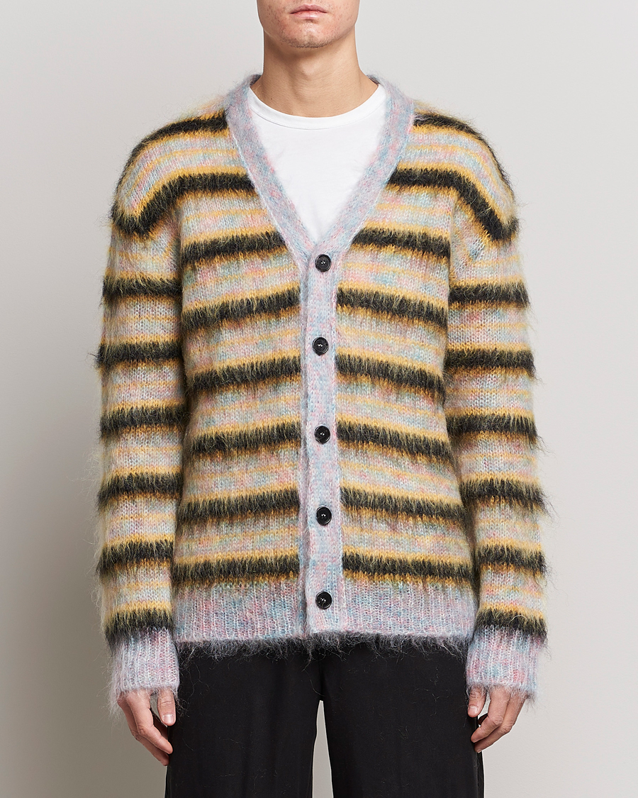 MARNI STRIPED MOHAIR CARDIGAN / 40