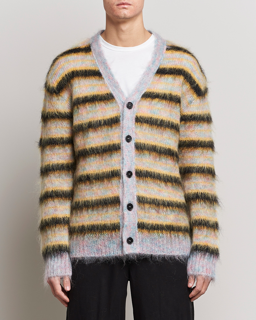 Men | Sweaters & Knitwear | Marni | Striped Mohair Cardigan Multicolor