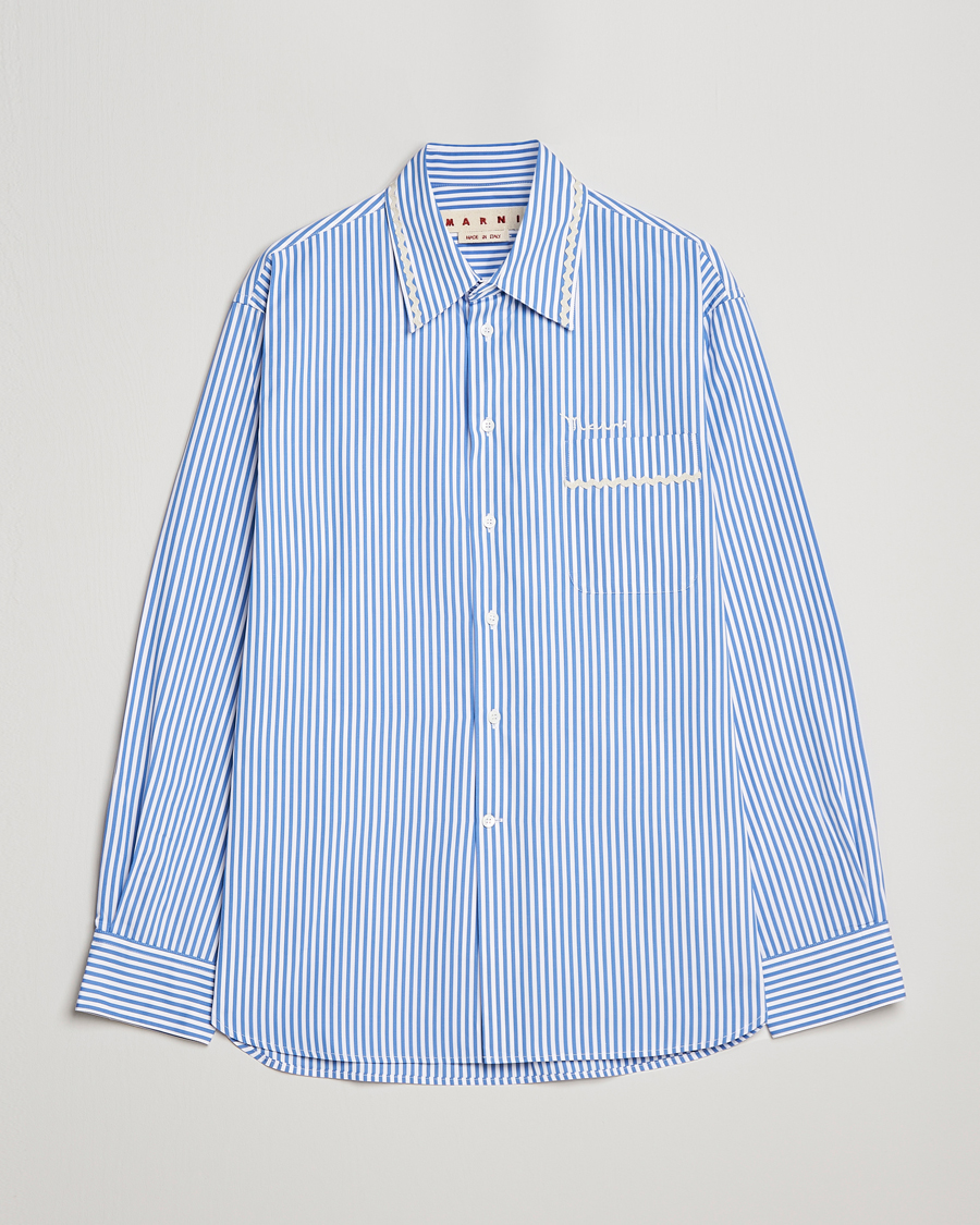 Men | Shirts | Marni | Striped Pocket Shirt Iris Blue