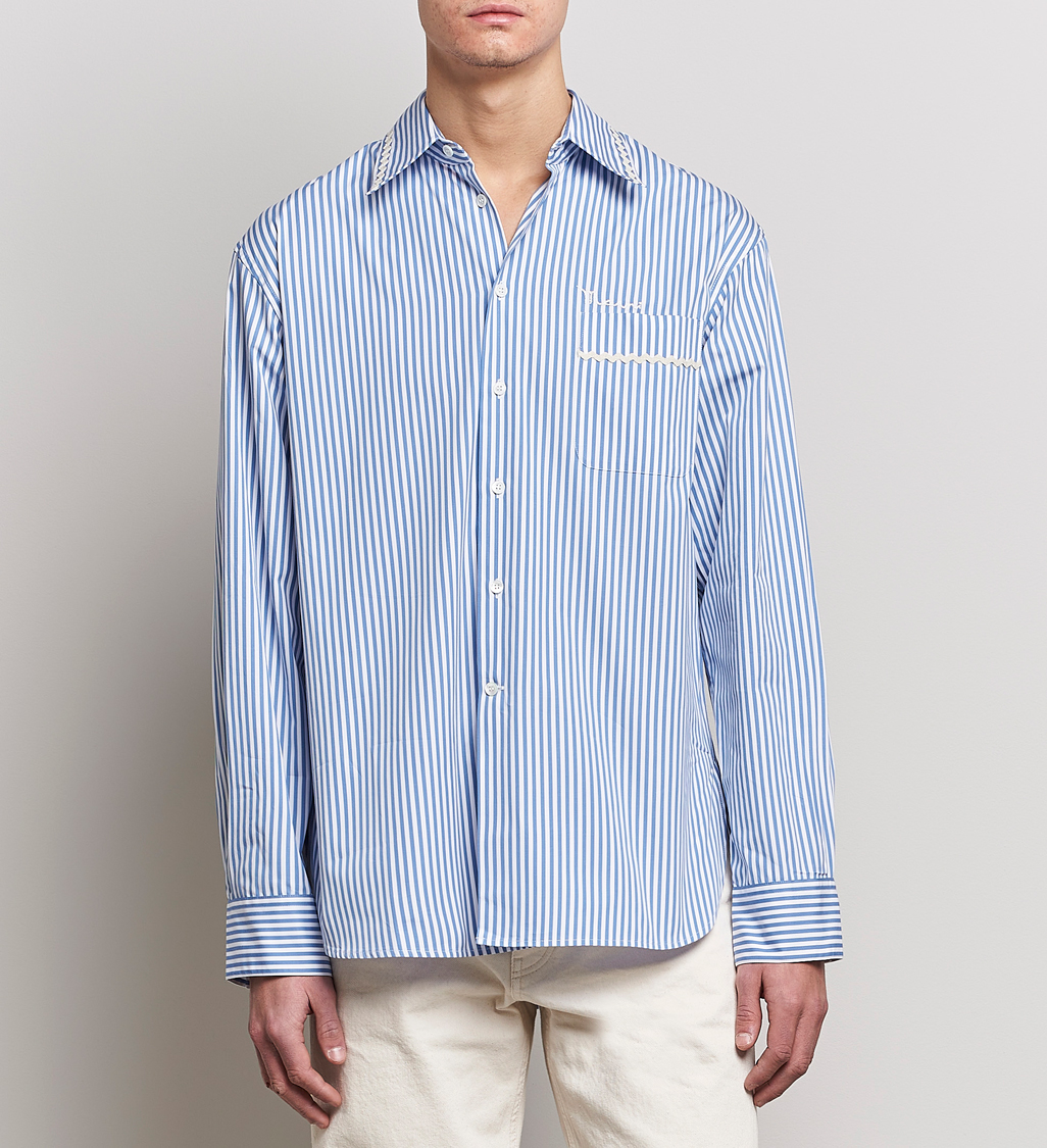 Men | Marni | Marni | Striped Pocket Shirt Iris Blue