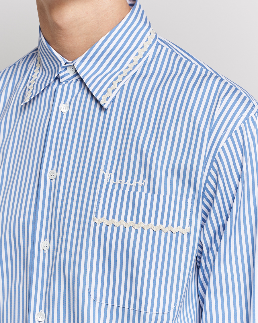 Men | Shirts | Marni | Striped Pocket Shirt Iris Blue