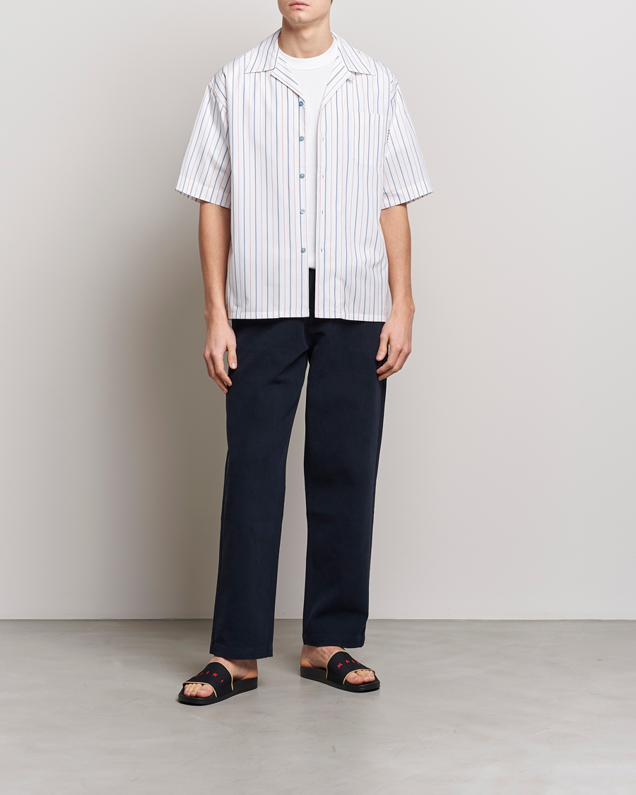 Men | Shirts | Marni | Striped Bowling Shirt Lily White