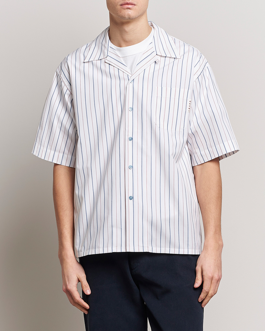 Men | Marni | Marni | Striped Bowling Shirt Lily White