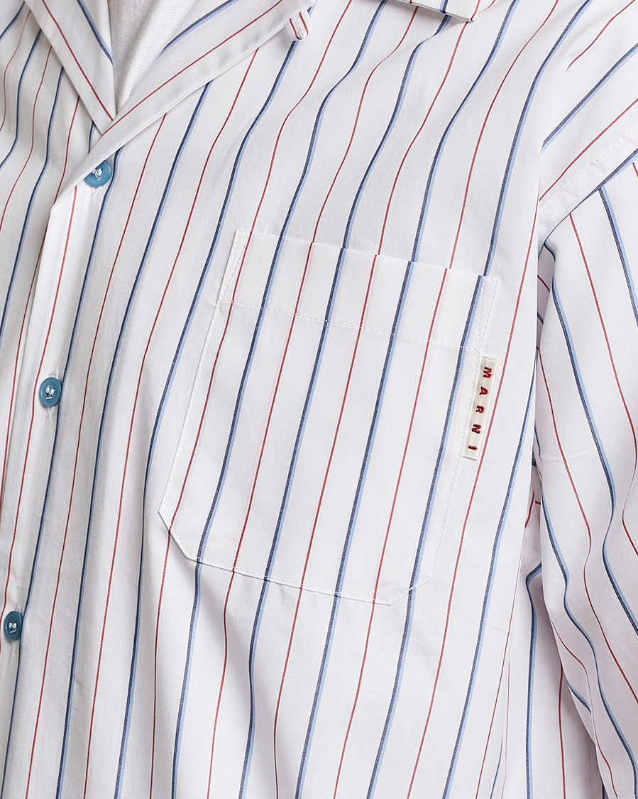Men | Shirts | Marni | Striped Bowling Shirt Lily White