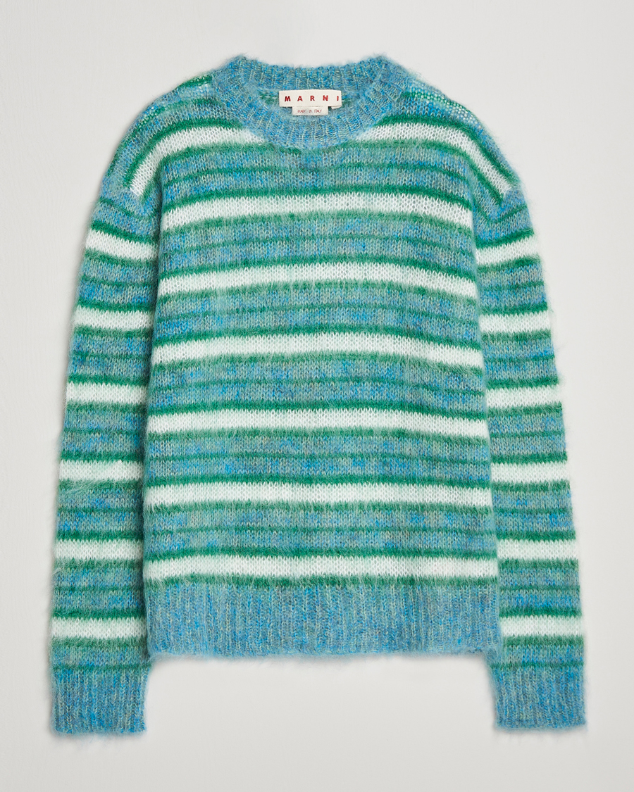 Men | Sweaters & Knitwear | Marni | Striped Mohair Sweater Turquoise