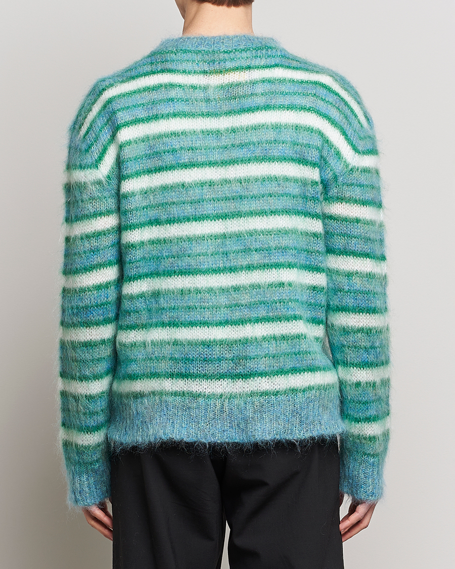 Men | Sweaters & Knitwear | Marni | Striped Mohair Sweater Turquoise