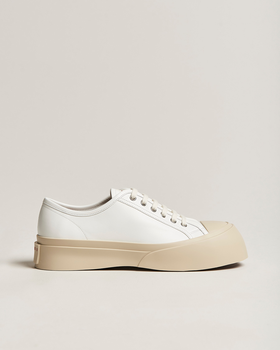 Men | White Sneakers | Marni | Pablo Leather Sneakers Lily White