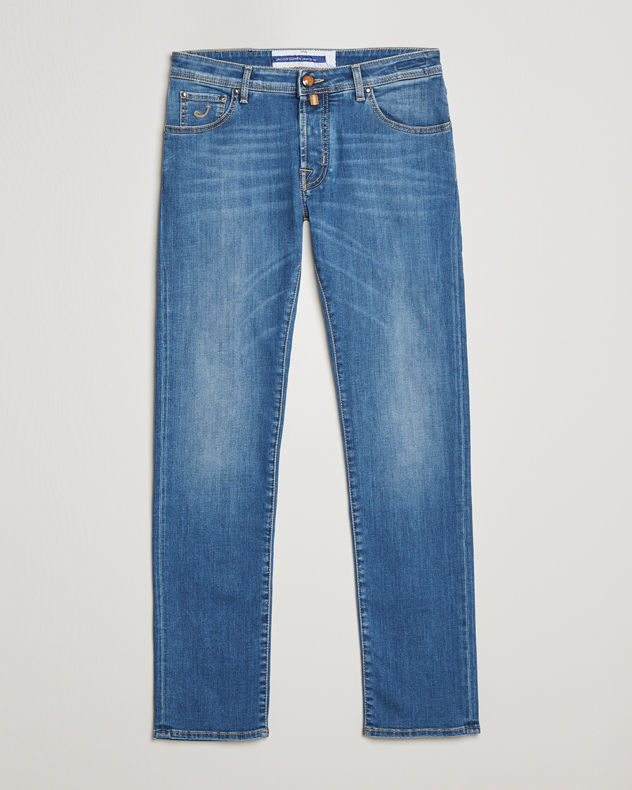 Men | Jeans | Jacob Cohën | Nick Slim Fit Stretch Jeans Mid Blue