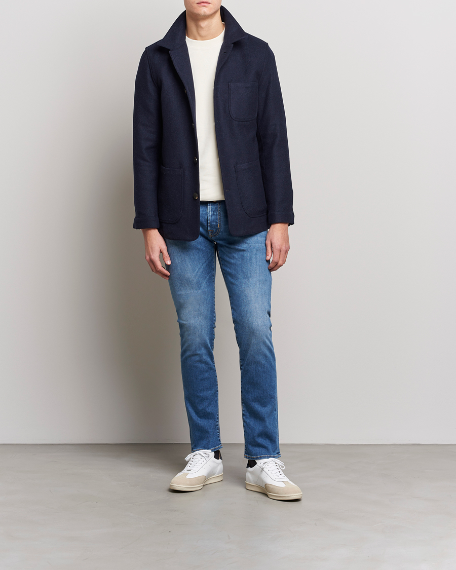 Men | Clothing | Jacob Cohën | Nick Slim Fit Stretch Jeans Mid Blue
