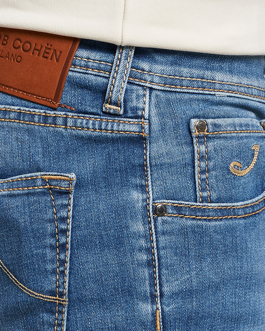 Men | Jeans | Jacob Cohën | Nick Slim Fit Stretch Jeans Mid Blue