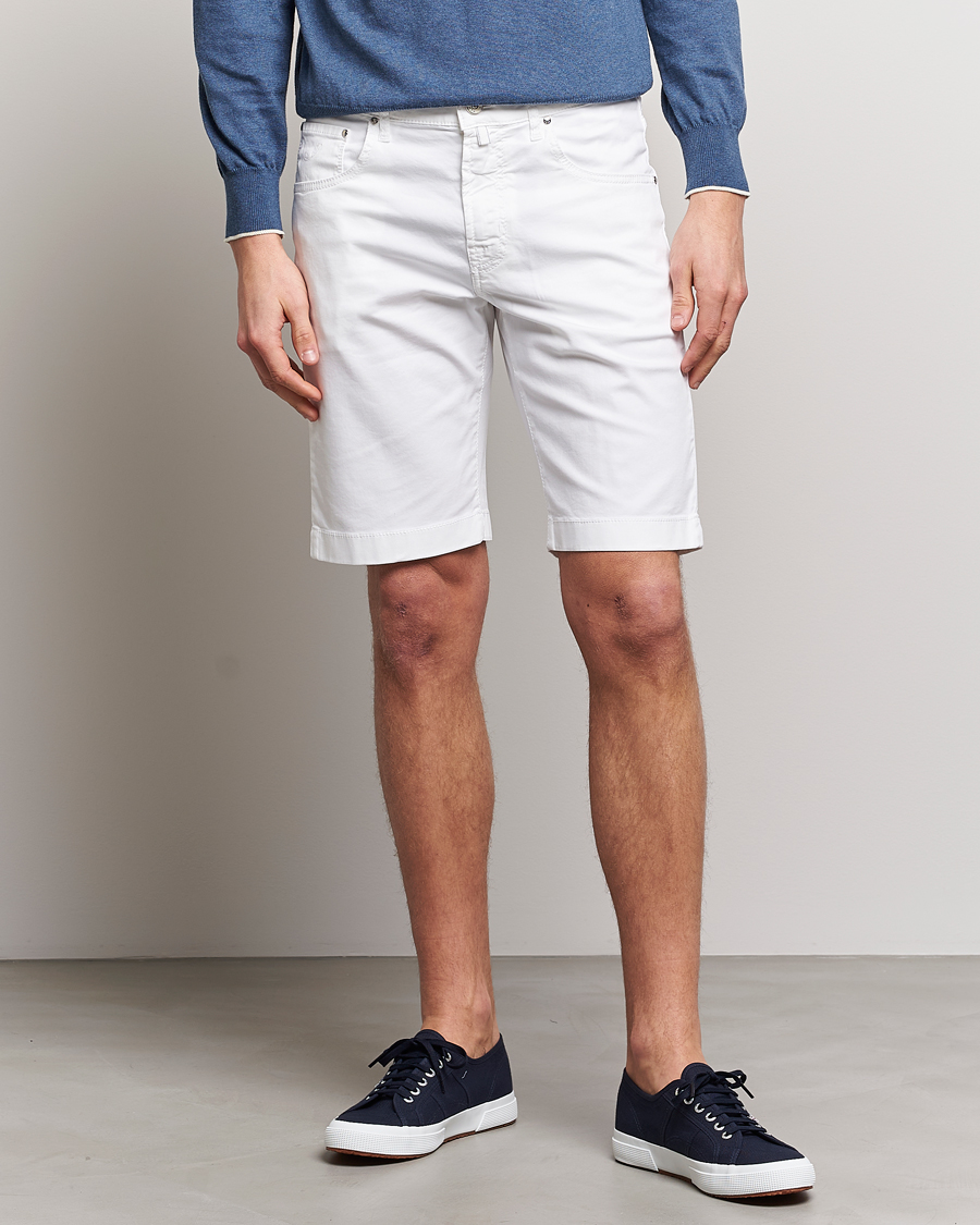 Men | Shorts | Jacob Cohën | Nicolas Cotton Twill Shorts White