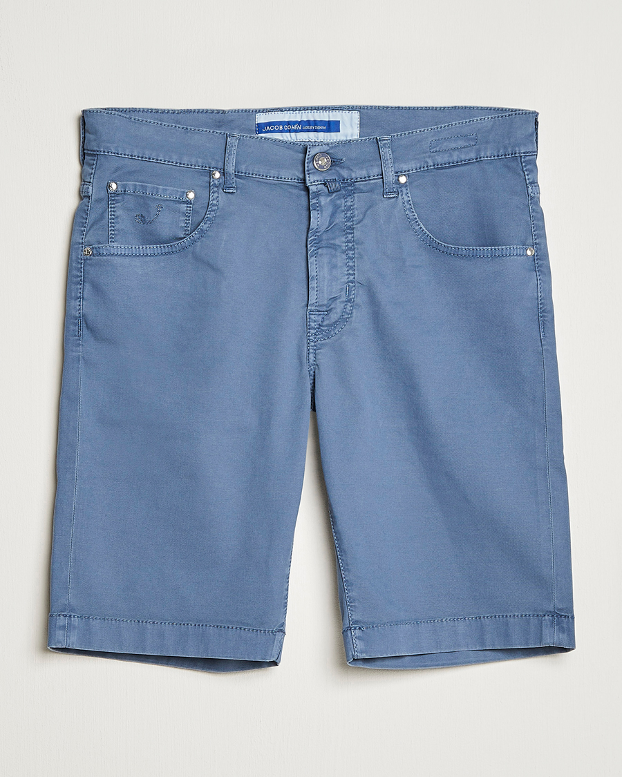Men | Shorts | Jacob Cohën | Nicolas Cotton Twill Shorts Blue Grey