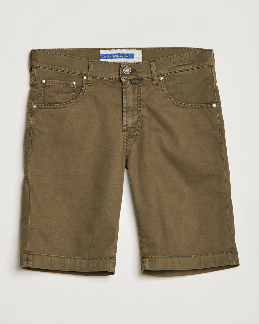 Men | Shorts | Jacob Cohën | Nicolas Cotton Twill Shorts Olive