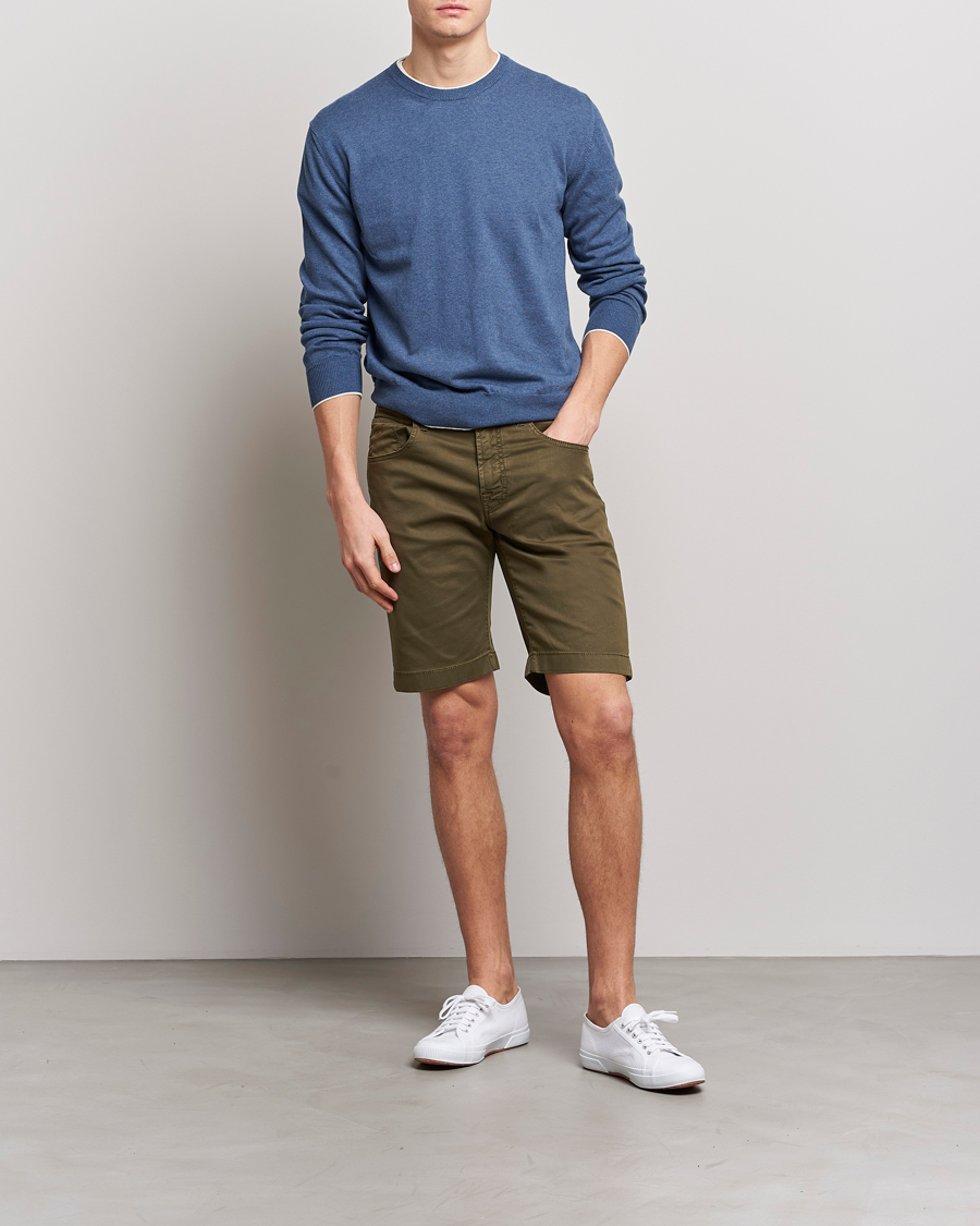 Men | Shorts | Jacob Cohën | Nicolas Cotton Twill Shorts Olive