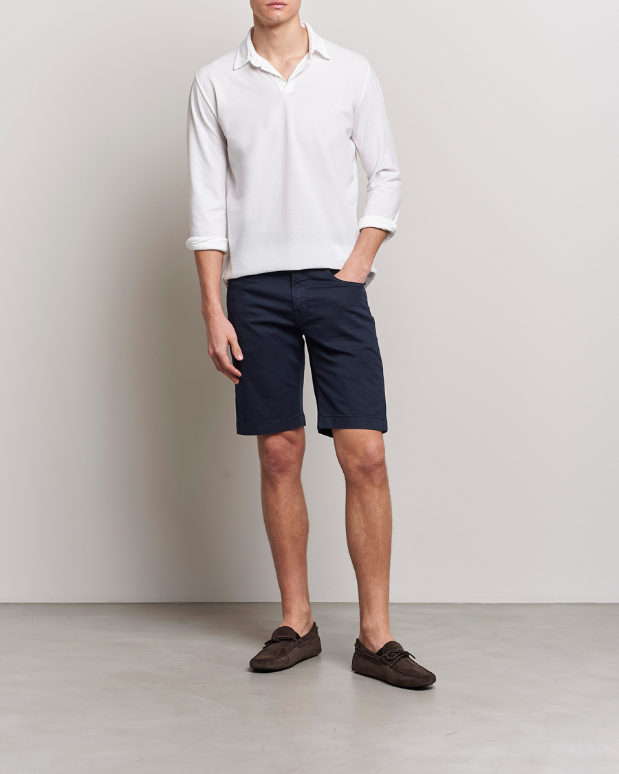 Men | Shorts | Jacob Cohën | Nicolas Cotton Twill Shorts Navy