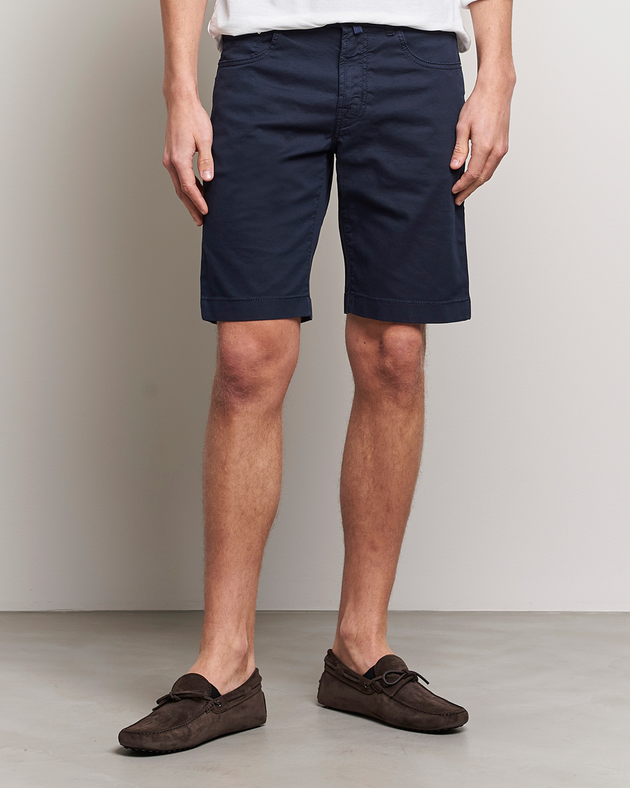 Men | Shorts | Jacob Cohën | Nicolas Cotton Twill Shorts Navy