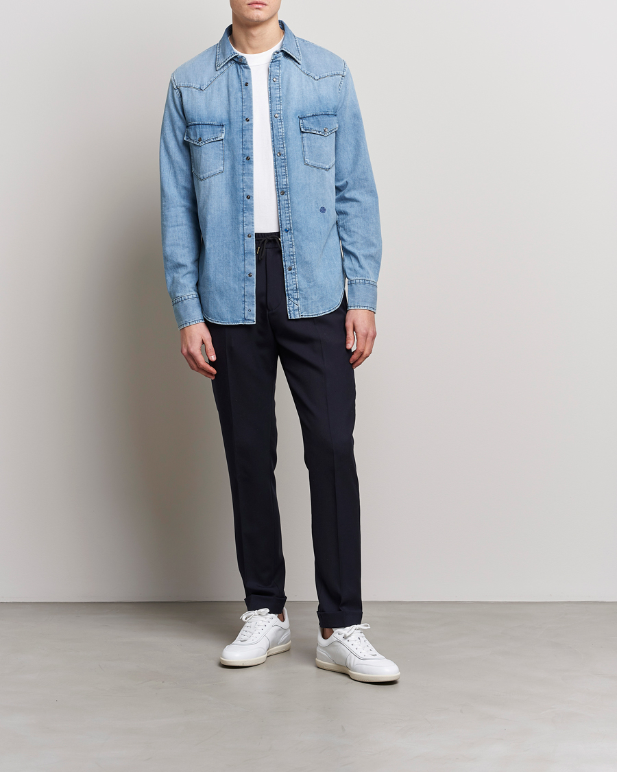 Men | Shirts | Jacob Cohën | Western Denim Shirt Light Blue