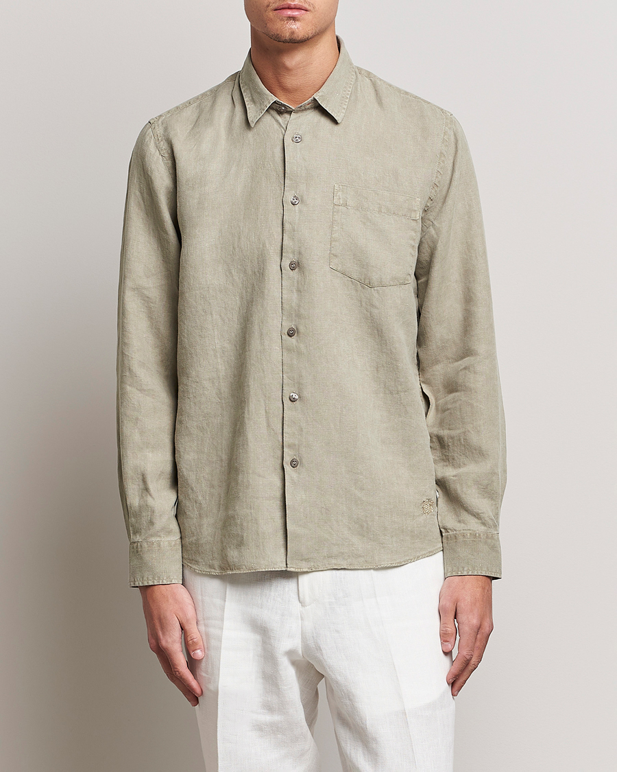 Men | Shirts | Vilebrequin | Caroubis Linen Shirt Ecalyptus