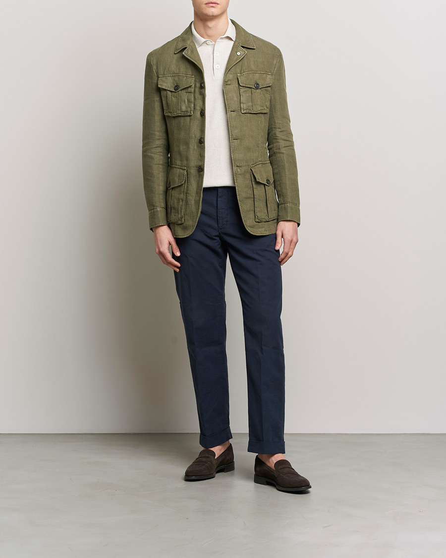 Men | Blazers | L.B.M. 1911 | Linen Safari Jacket Olive