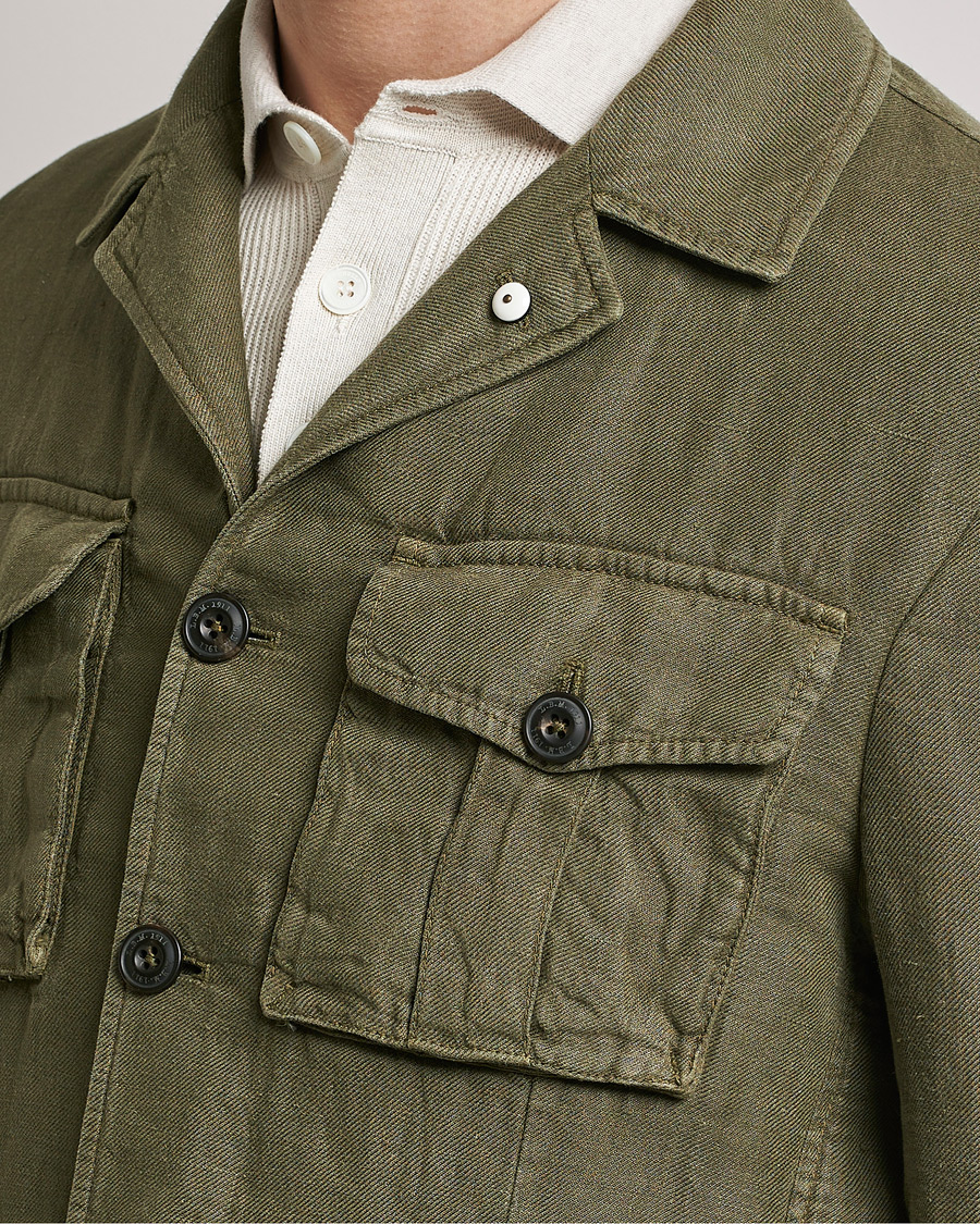 Men | Blazers | L.B.M. 1911 | Linen Safari Jacket Olive